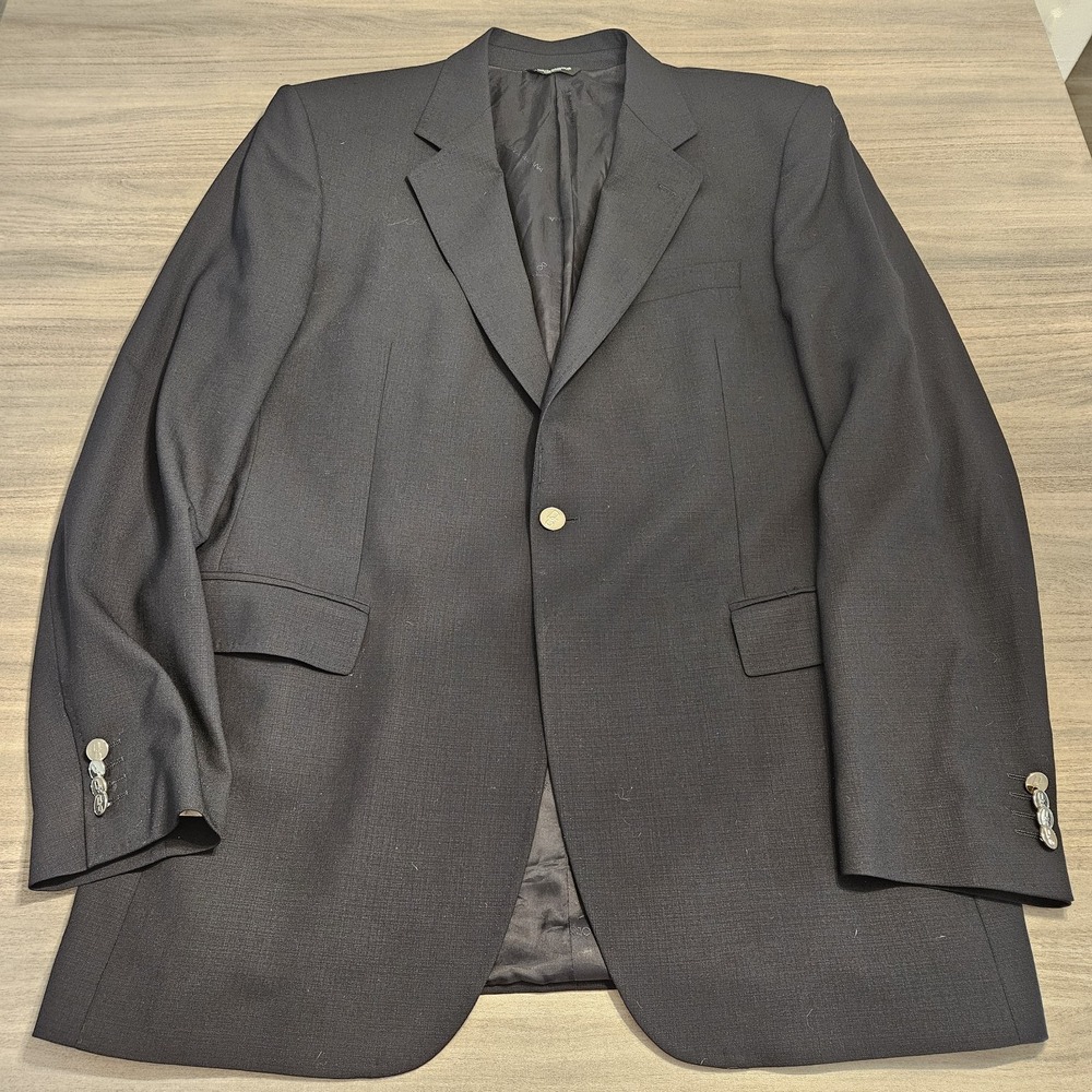 Dolce & Gabbana Mens Black Suit Jacket US Size 46 Long Blazer Italy Metal Button